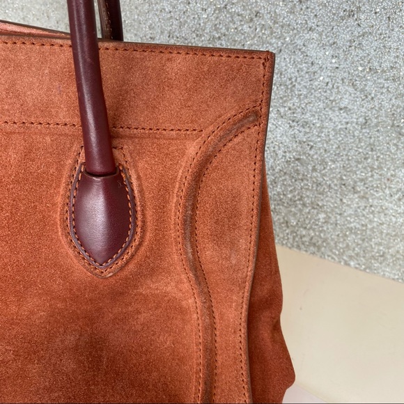 Celine Medium Phantom Medium Luggage Tote Brown Suede - Picture 13 of 16
